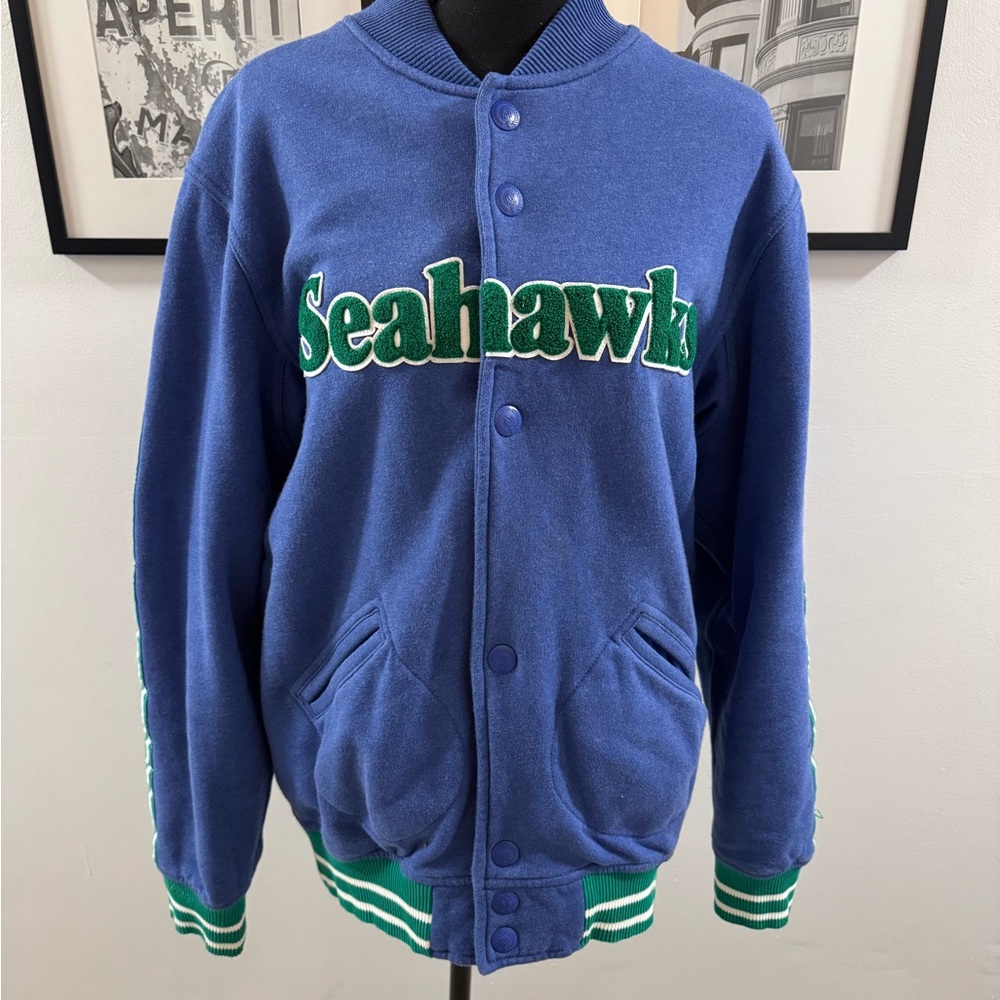 Mitchell & Ness Blue and Green Seahawks Jacket